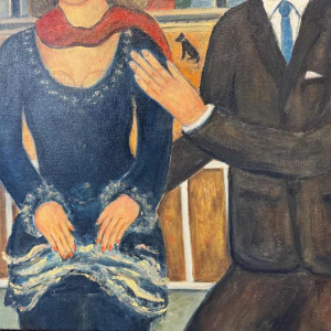 Marcel HOCQ « On the platform » painting oil on canvas