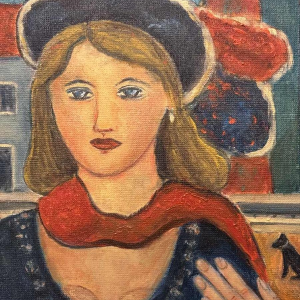 Marcel HOCQ «Op de Kade » schilderij olie op doek