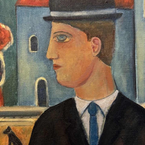 Marcel HOCQ «Op de Kade » schilderij olie op doek