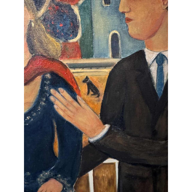 Marcel HOCQ « On the platform » painting oil on canvas