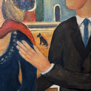 Marcel HOCQ «Op de Kade » schilderij olie op doek