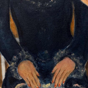 Marcel HOCQ «Op de Kade » schilderij olie op doek