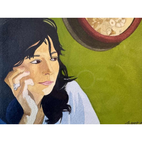 Luc PEROT (1922-1985): Young pensive woman.