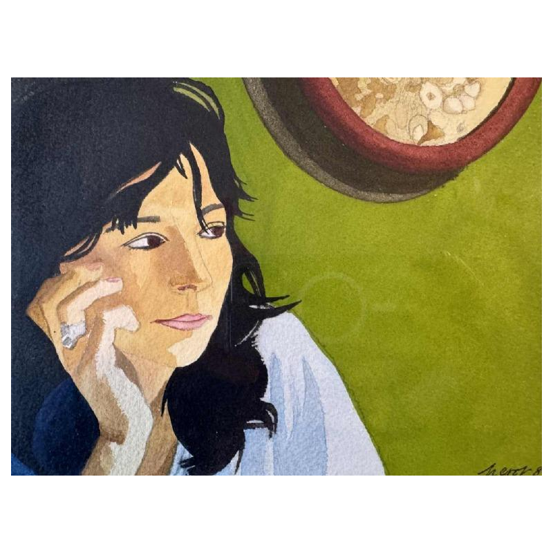 Luc PEROT (1922-1985): Young pensive woman.