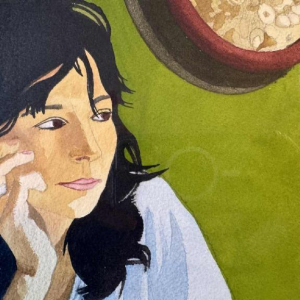 Luc PEROT (1922-1985): « Jeune femme pensive »