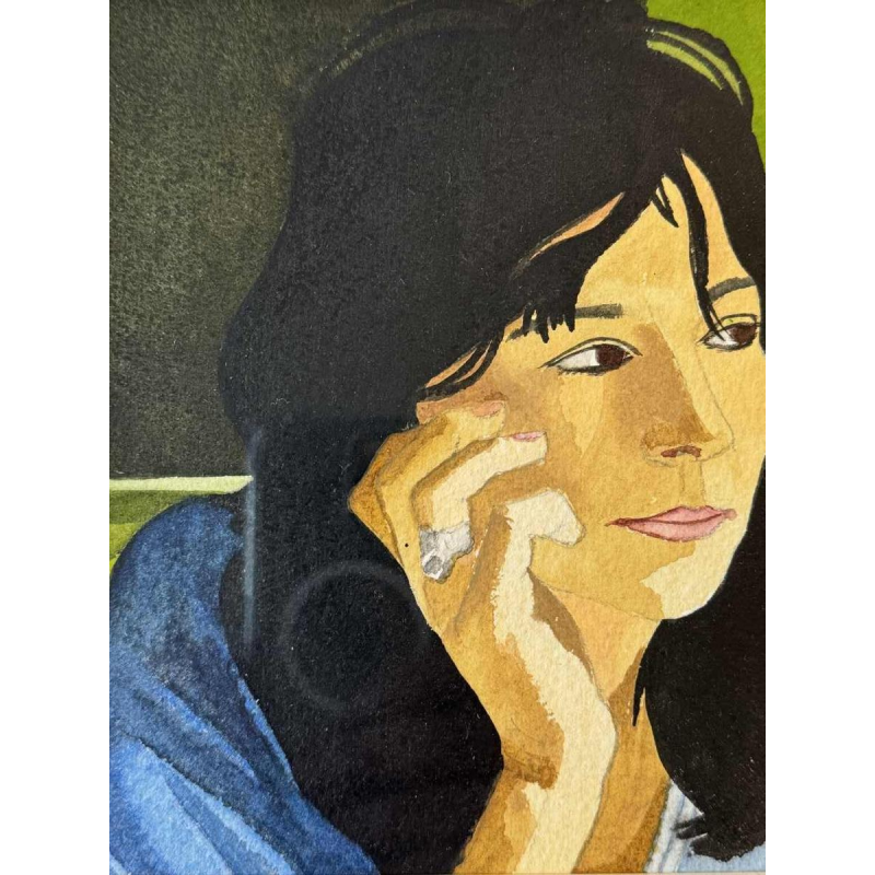 Luc PEROT (1922-1985): Young pensive woman.