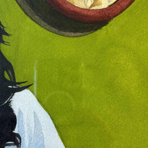 Luc PEROT (1922-1985): Jonge peinzende vrouw.