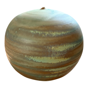 Antonio Lampecco, gros vase boule vert en céramique, 1980s