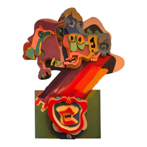 Bernard Desfreres, COBRA movement, sculptural painting, 1972