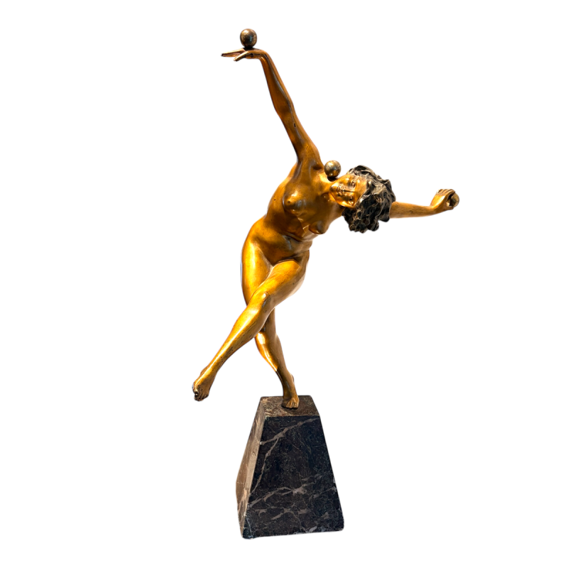 Art Deco sculpture “Nude Dancer” gilded bronze, circa 1920