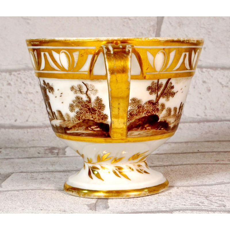 Paris porcelain, large chocolate cup and saucer, late 18th century