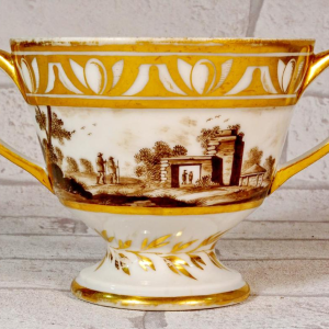 Paris porcelain, large chocolate cup and saucer, late 18th century