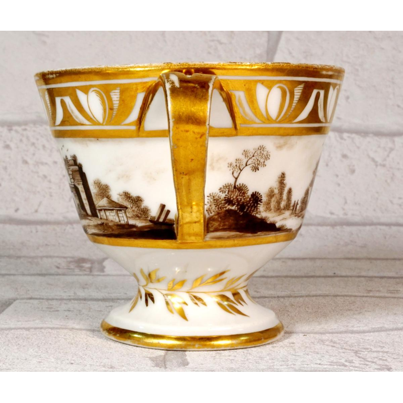 Paris porcelain, large chocolate cup and saucer, late 18th century