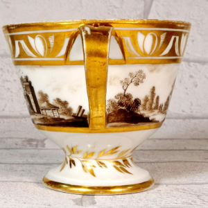 Paris porcelain, large chocolate cup and saucer, late 18th century