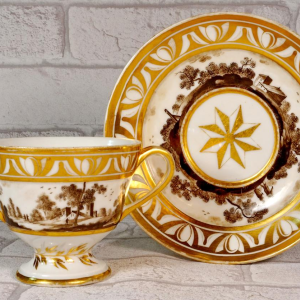 Paris porcelain, large chocolate cup and saucer, late 18th century