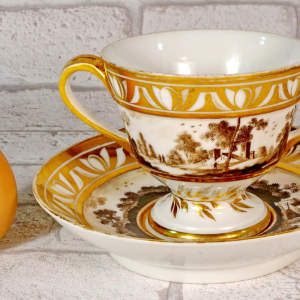 Paris porcelain, large chocolate cup and saucer, late 18th century