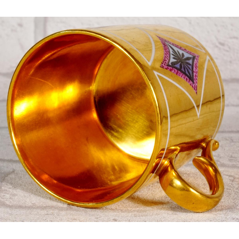 Paris porcelain, cup and saucer representing the King of Rome, Empire period