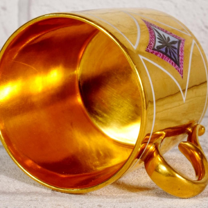 Parijs porselein, kop en schotel met voorstelling van de koning van Rome, Keizerrijk periode