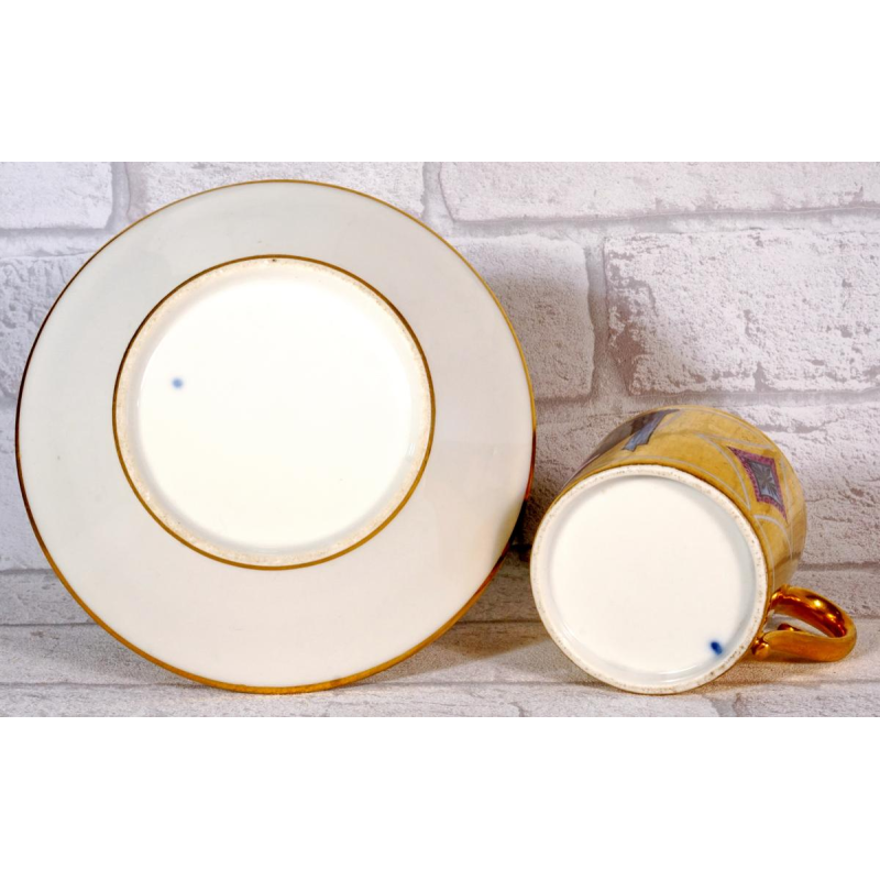 Parijs porselein, kop en schotel met voorstelling van de koning van Rome, Keizerrijk periode