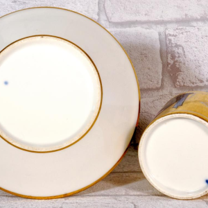 Parijs porselein, kop en schotel met voorstelling van de koning van Rome, Keizerrijk periode