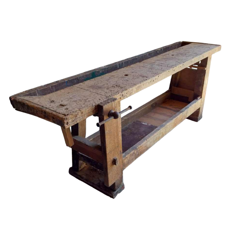 Ancien établi / banc de menuisier, début XXe s