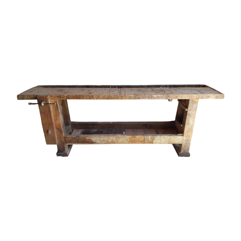 Ancien établi / banc de menuisier, début XXe s