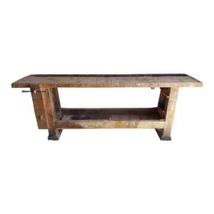 Ancien établi / banc de menuisier, début XXe s