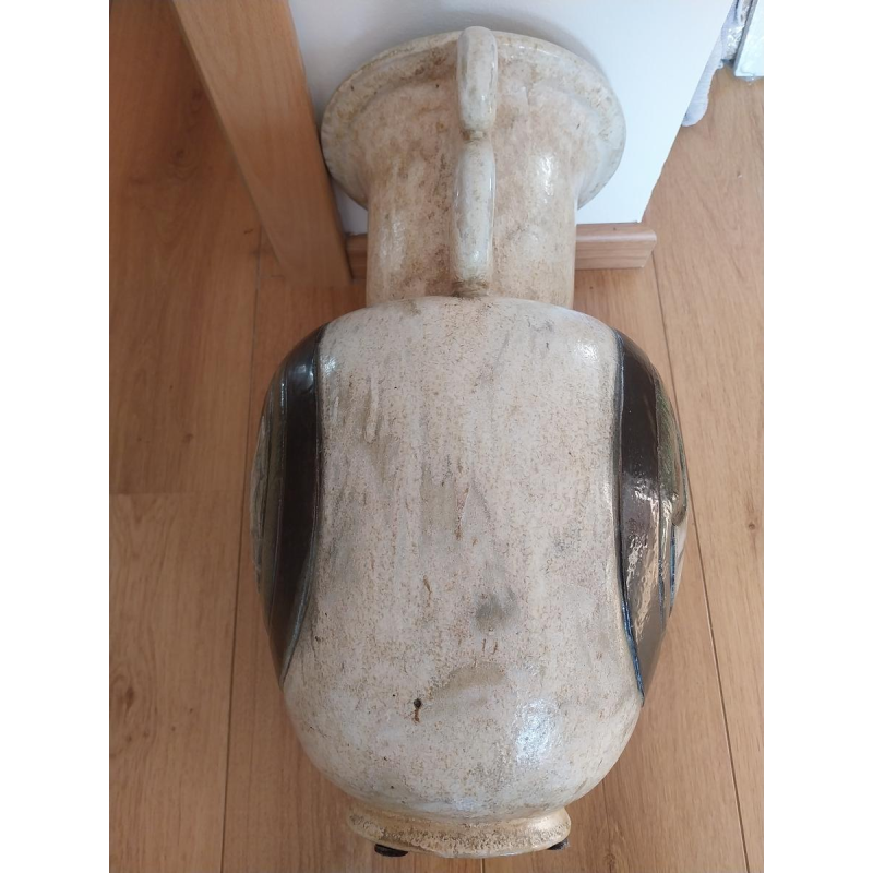 Vase en grès à décor d’oiseaux