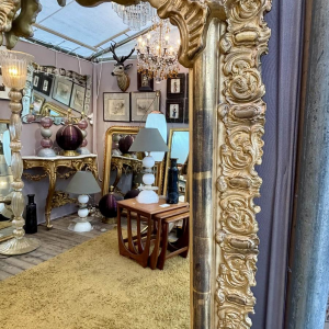 Large carved and gilded wooden mirror - France - 19th century