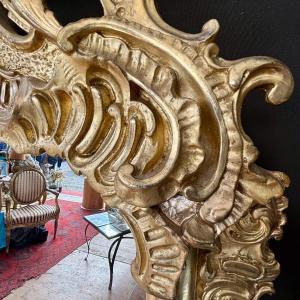 Large carved and gilded wooden mirror - France - 19th century