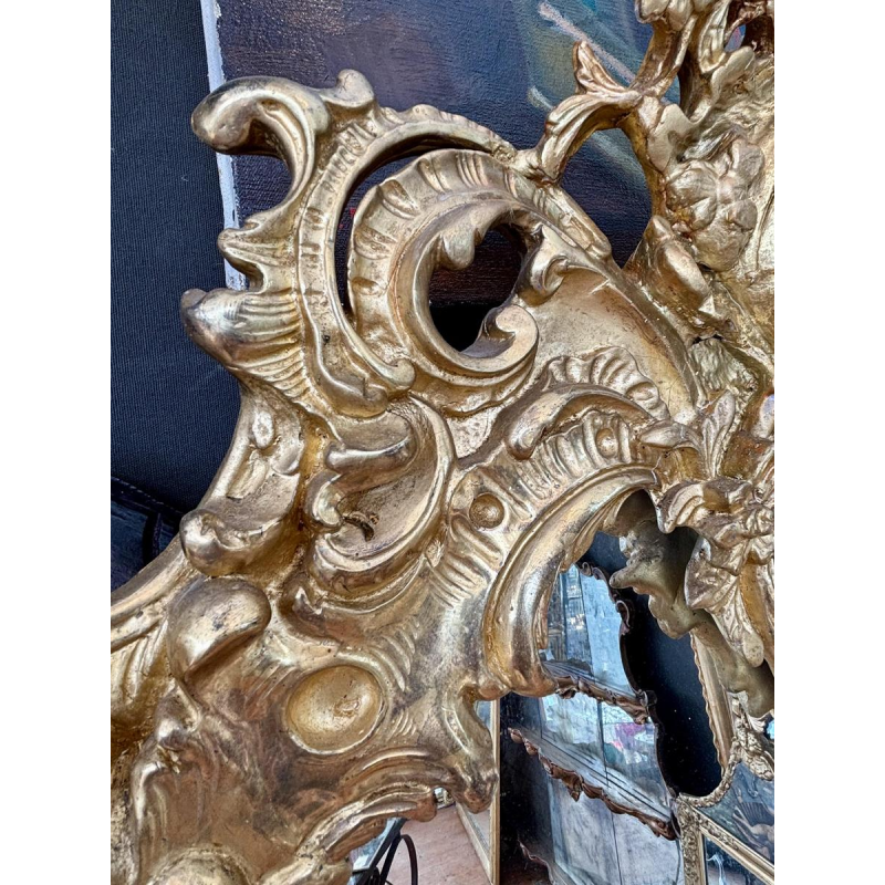 Large carved and gilded wooden mirror - France - 19th century
