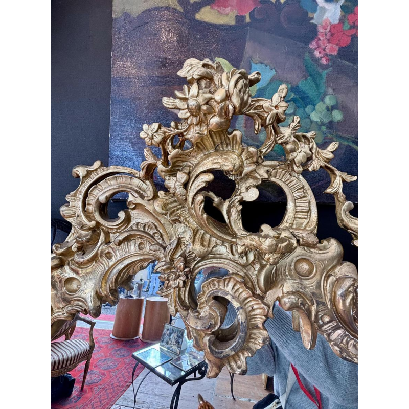 Large carved and gilded wooden mirror - France - 19th century