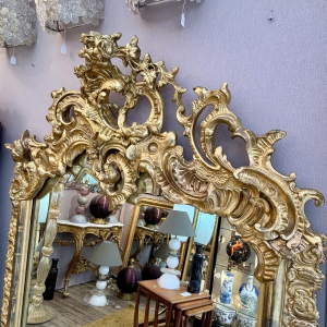 Large carved and gilded wooden mirror - France - 19th century