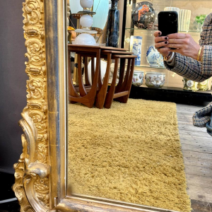 Large carved and gilded wooden mirror - France - 19th century