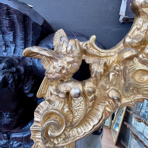 Large carved and gilded wooden mirror - France - 19th century