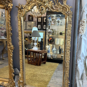 Large carved and gilded wooden mirror - France - 19th century
