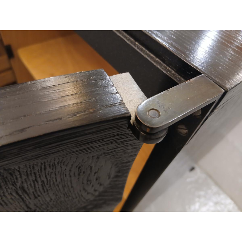 Buffet bar brutaliste noir – attribué à Batenburg – design sculptural et rare