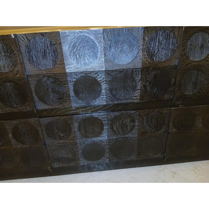 Zwarte brutalistische barkast – toegeschreven aan Batenburg – zeldzaam sculpturaal ontwerp