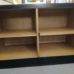 Buffet bar brutaliste noir – attribué à Batenburg – design sculptural et rare