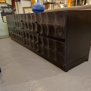 Zwarte brutalistische barkast – toegeschreven aan Batenburg – zeldzaam sculpturaal ontwerp