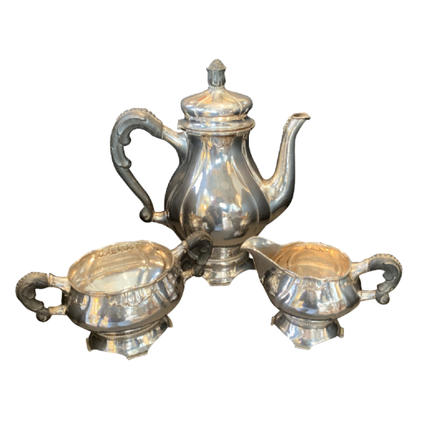 3 pièces de service à café ou thé argent massif danois August THOMSEN