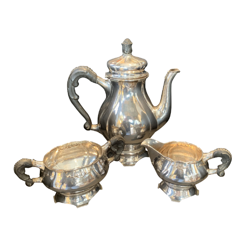 3 pieces of a coffee or tea service, danish silver August THOMSEN