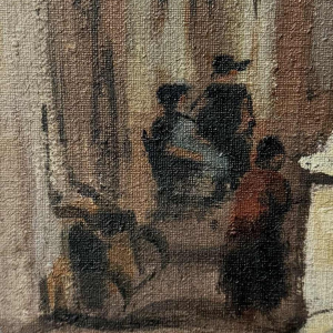 Charles CATTEAU (1880-1966): "Old Nice animated - Tour Saint Augustin"