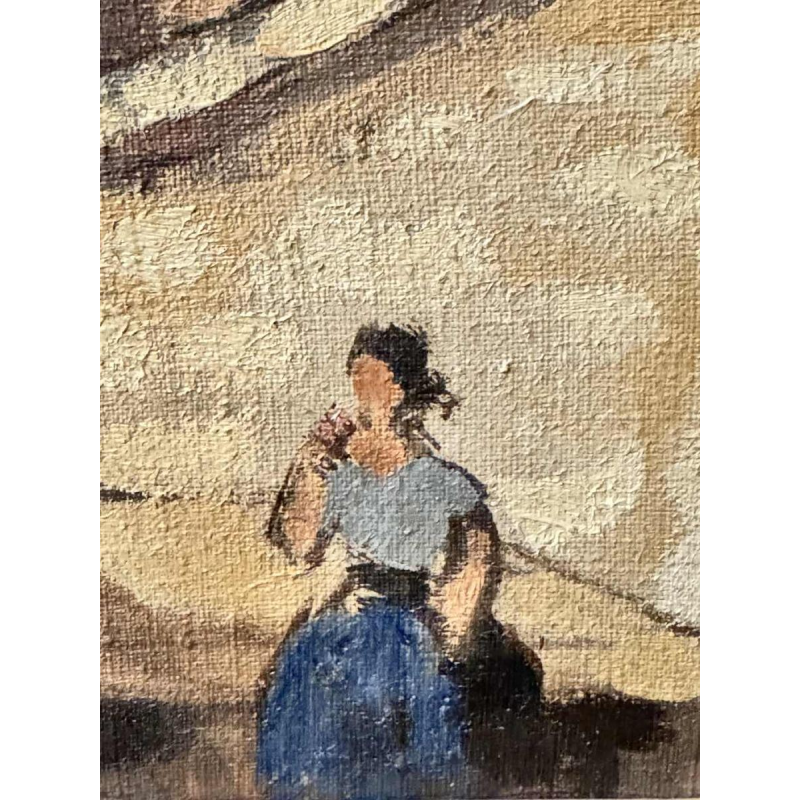 Charles CATTEAU (1880-1966): « Vieux Nice animé- Tour Saint Augustin »