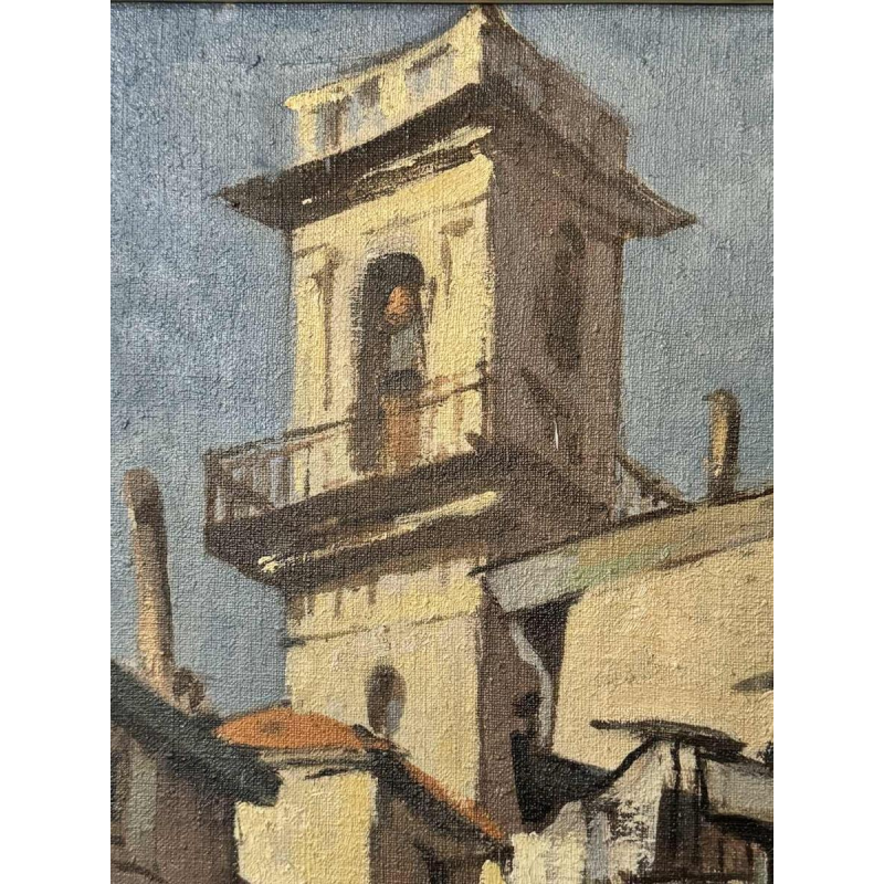 Charles CATTEAU (1880-1966): 'Oude Nice Animated - Tour Saint Augustin'