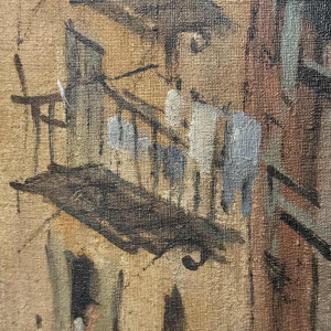 Charles CATTEAU (1880-1966): "Old Nice animated - Tour Saint Augustin"