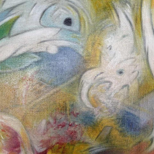 Urbain HERREGODTS (1935-1986): Poëzie van de vlucht olieverf op doek 71x54 cm