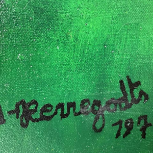 Urbain HERREGODTS (1935-1986) : « Poésie du vol » huile sur toile 71x54 cm