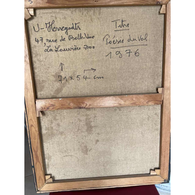 Urbain HERREGODTS (1935-1986): Poetry of Flight oil on canvas 71x54 cm