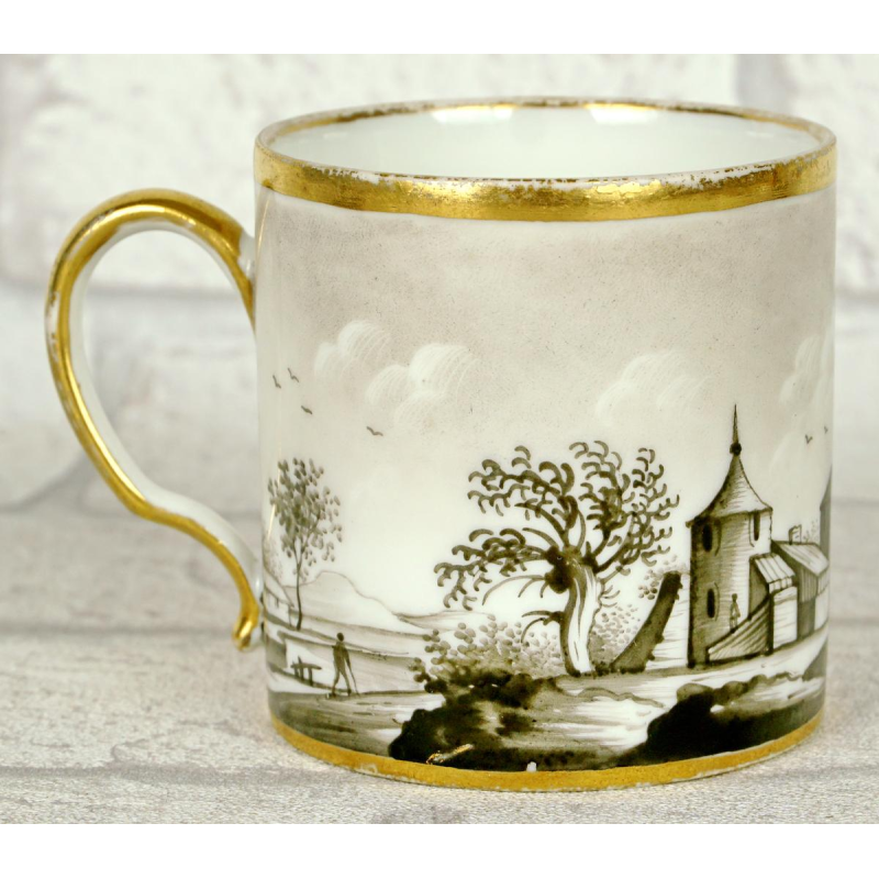 Porcelaine de Paris, tasse et sa soucoupe, fin XVIIIe